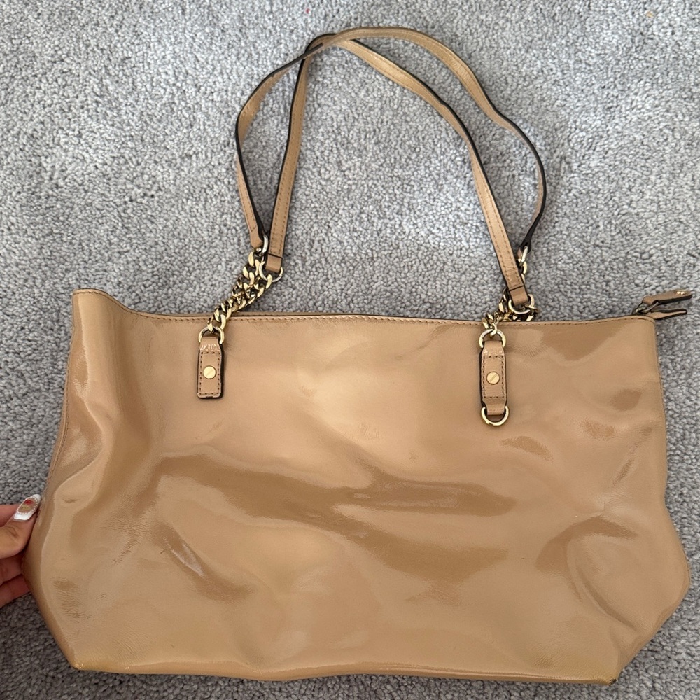 Michael Kors Glossy Tan Shoulder Bag